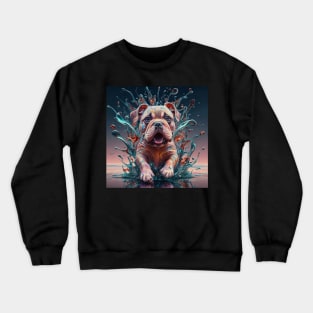 Colored Dog Artwork: Vibrant Expression in Visual Art Crewneck Sweatshirt